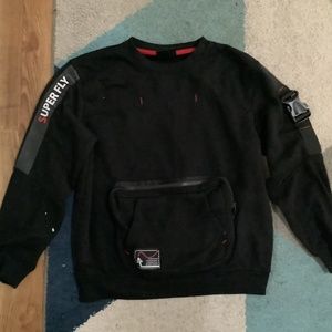 Big boys black super fly crew neck size 16 in Mens